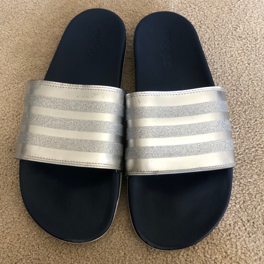 adidas Adilette Cloudfoam Plus 'Silver Blue' - size 10